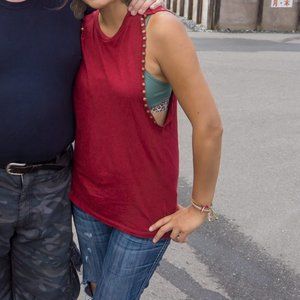 Muscle tank with metal details